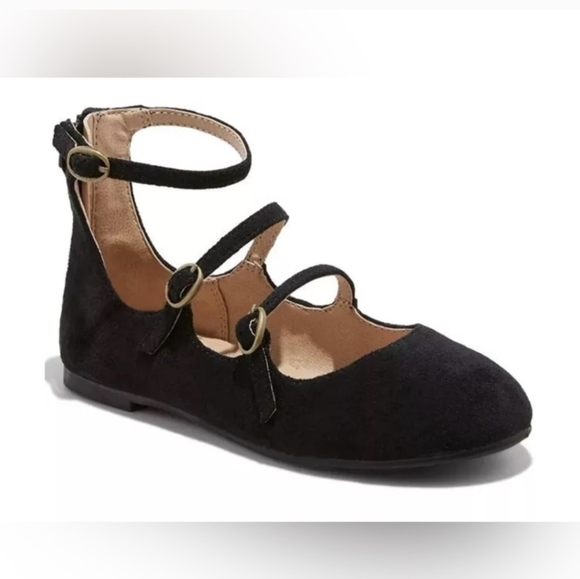 Cat & Jack Girls' Valera Strappy Metallic Ballets Flats (US 1 or 5 Black) NWT - Picture 4 of 12